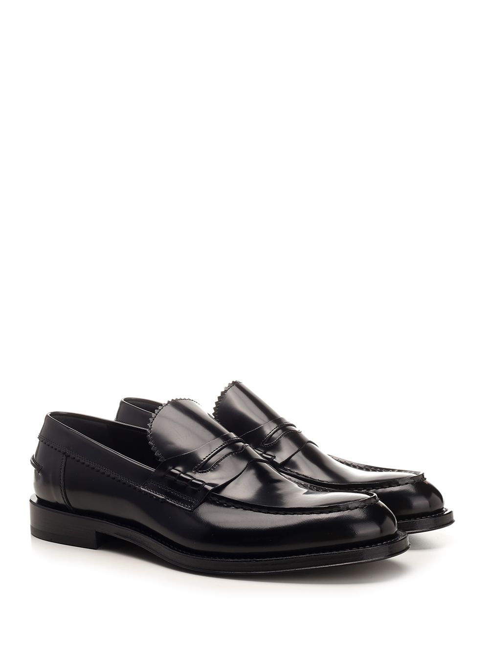 Corvari Brushed Leather Penny Loafer Loafers - Black | 2ced8a468e1c54a580bbbf05a52a8e72cdd07919