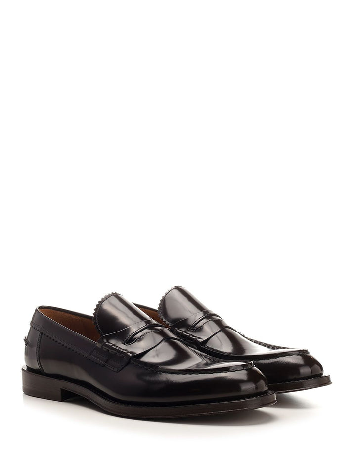 Corvari Brushed Leather Penny Loafer Loafers - Black | d77a7098a44bcb9d6597f5b82e24068785b98aba