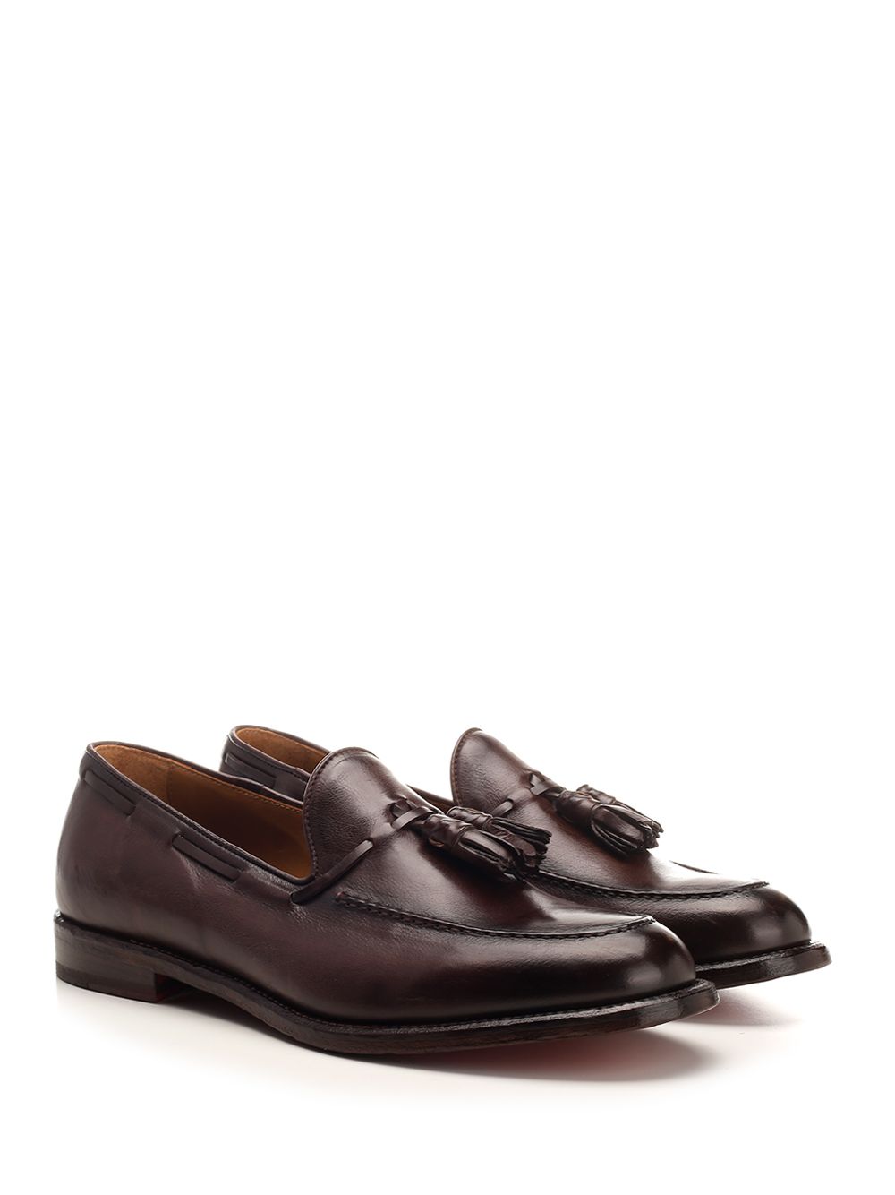 Corvari Leather Loafer With Tassels Lace-Up Shoes - Brown | dedb15eac4d7b419001e86f96c332b3e7c156a58