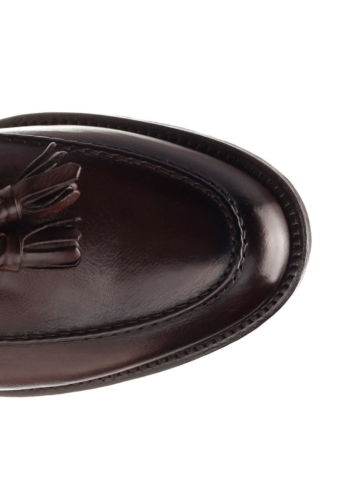 Corvari Leather Loafer With Tassels Lace-Up Shoes - Brown | 76bc5a2032a1f19bf8db341d2c3e16ffaa0224e1