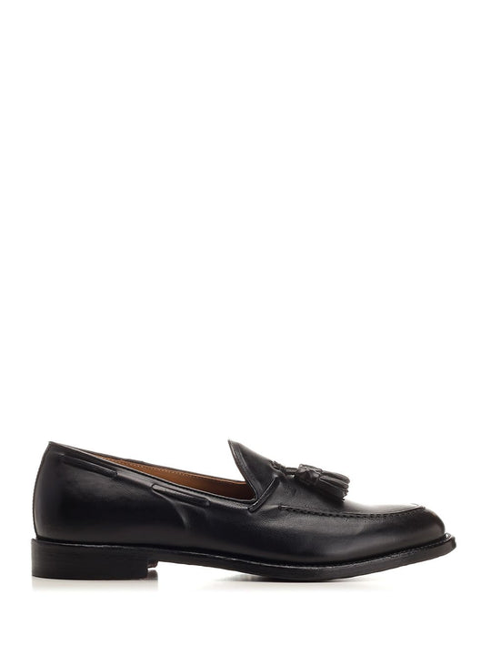 Leather Loafer With Tassels Loafers Black