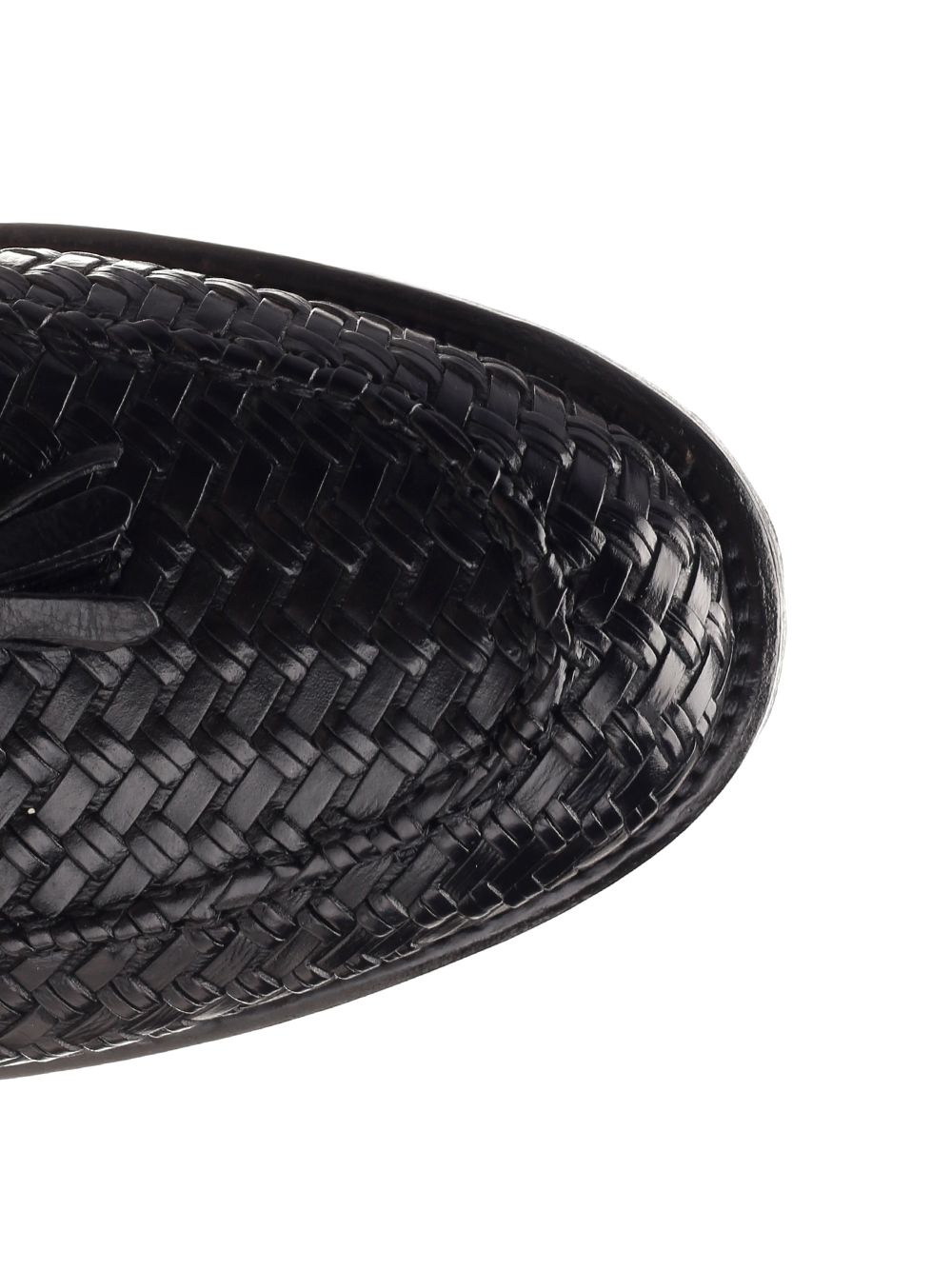 Corvari Loafer With Tassels In Woven Leather Loafers - Black | 429c0414c81882cd3165519647c679763b8164df
