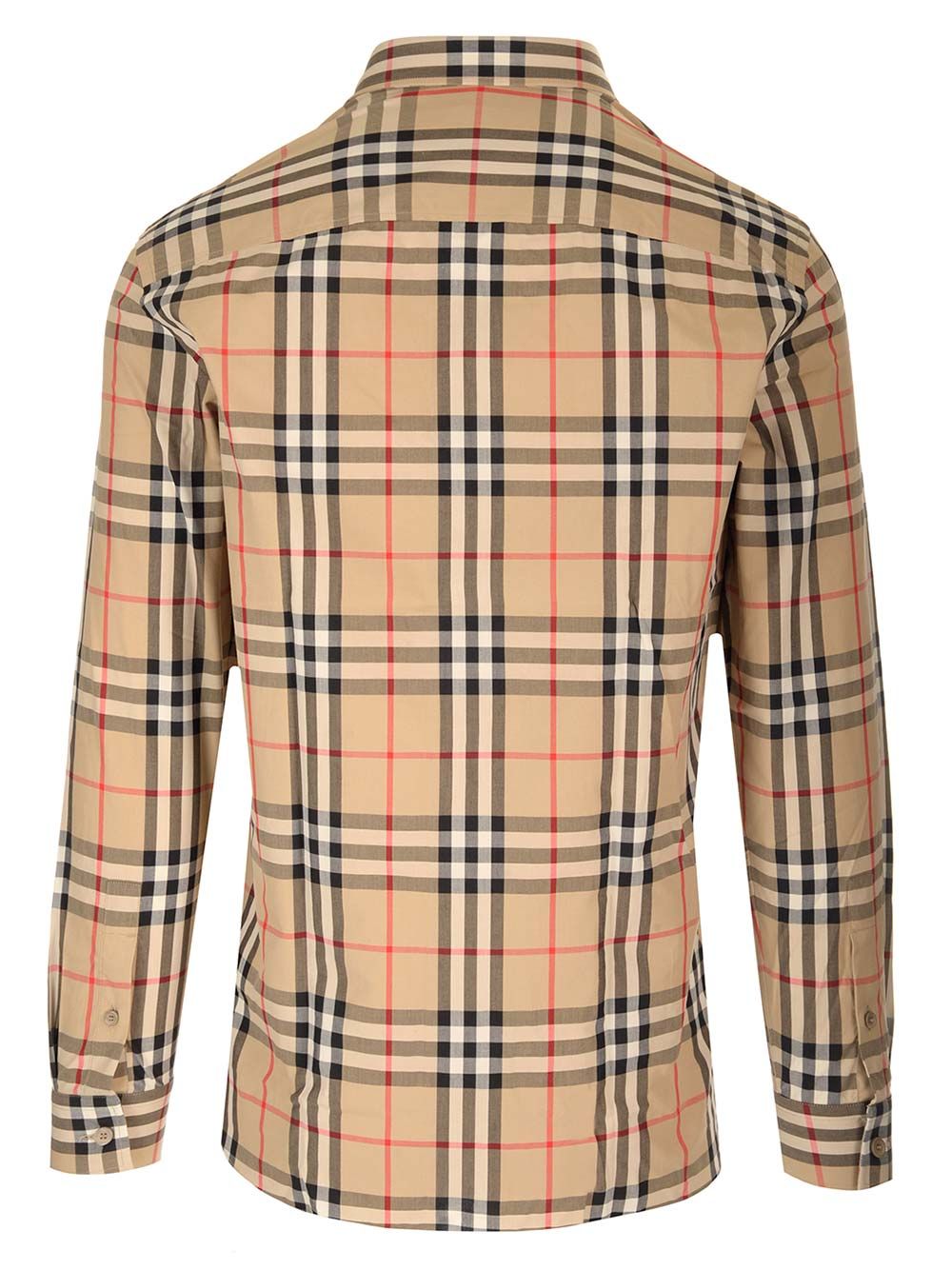 Burberry Cotton Shirt With Check Pattern Shirts - Beige | 2312c7befe16d8fd59527c80484e77838cec4cc9