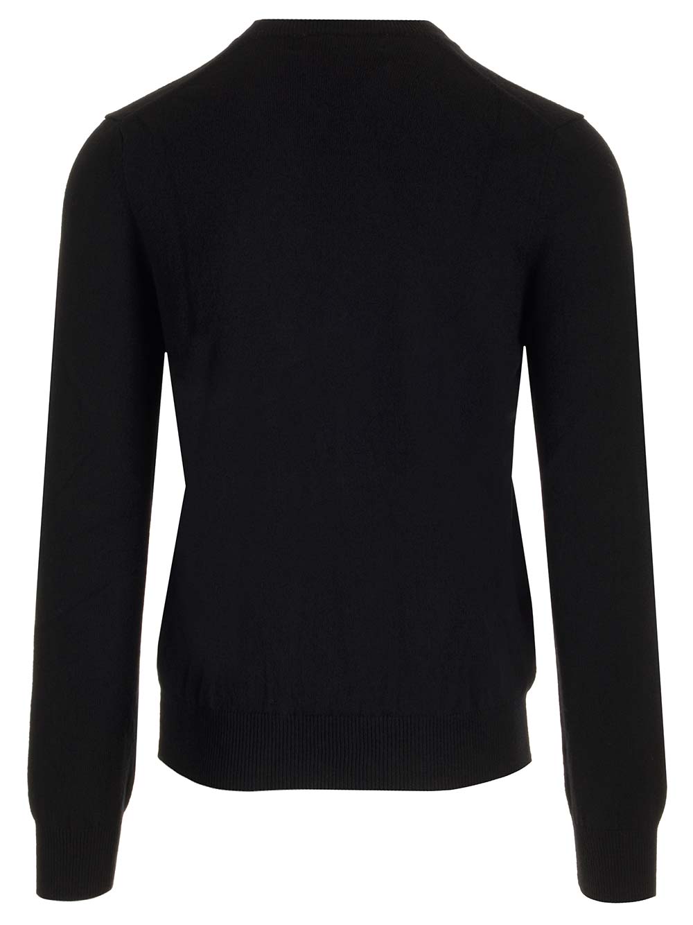 Comme Des Garcons Play V-Neck Wool Sweater Knitwear - Black | 1c0cce449e4c044d8d2964c842ce2f47ff0aa9bb
