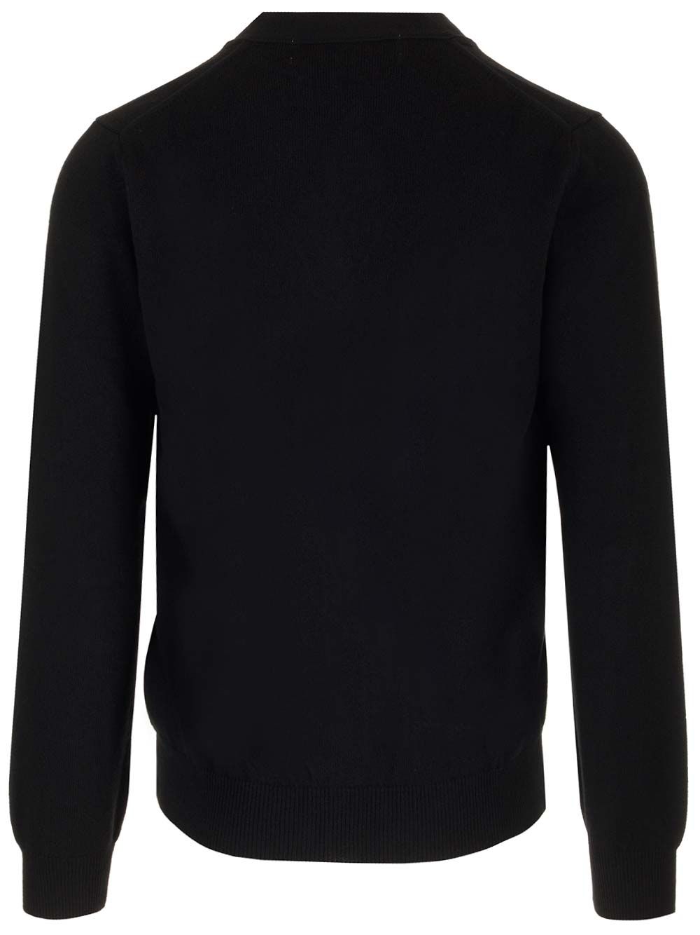 Comme Des Garcons Play Wool Cardigan Knitwear - Black | ad3e47bdade7833e8dc46e89d160177a8c7df74e