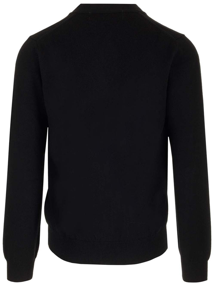 Comme Des Garcons Play Wool Cardigan Knitwear - Black | ad3e47bdade7833e8dc46e89d160177a8c7df74e