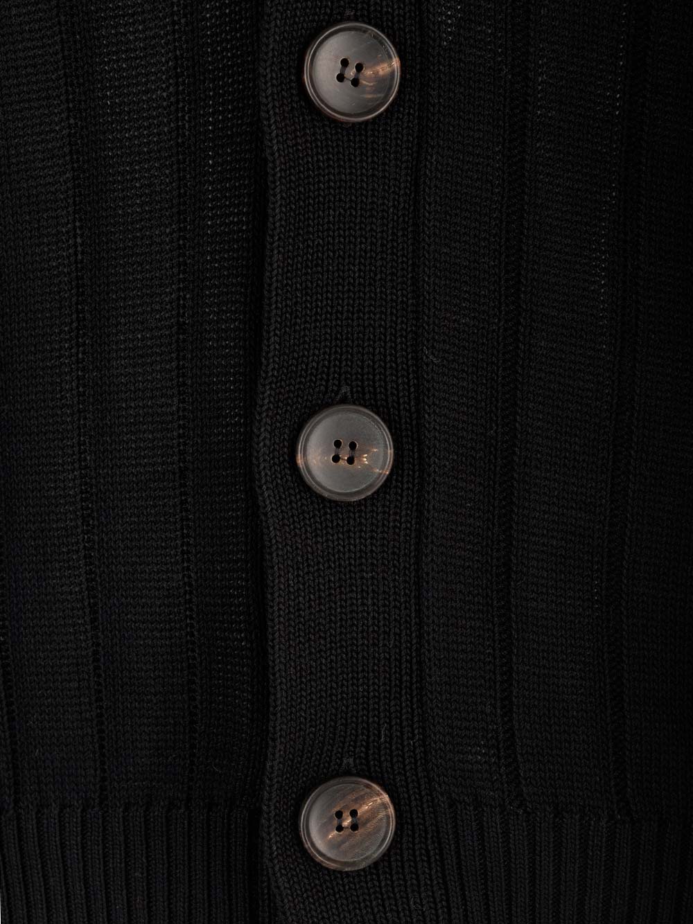 Al Duca D'Aosta Black Cotton Cardigan Knitwear - Black | 324a327839b5c8ec645c0cfe04dae26dc0979d29