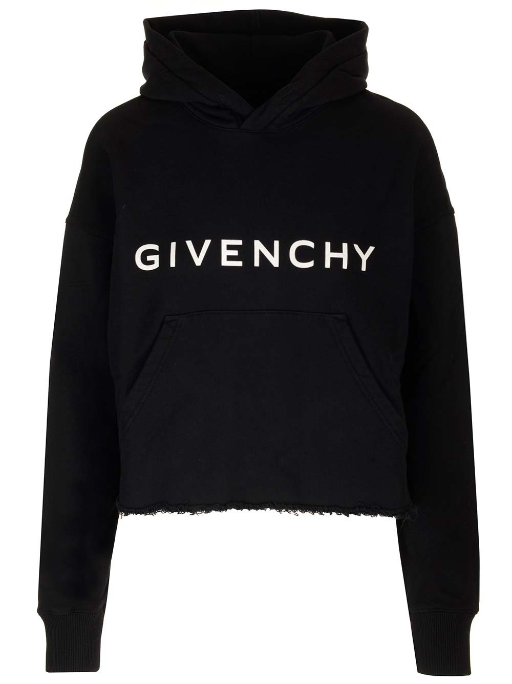 Givenchy Black Cropped Hoodie Sweatshirts - Black | bd2a5a2c6c4d0a10e5b873e0a89fcd0077efafd8
