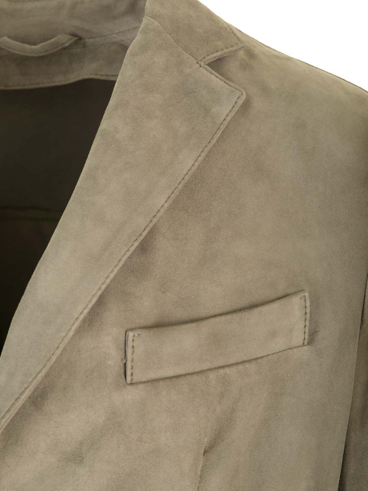 Al Duca D'Aosta 1902 Suede Blazer Jackets - Green | bad7aed3b329fdfa98d0397213d1b2f2fb5687e4