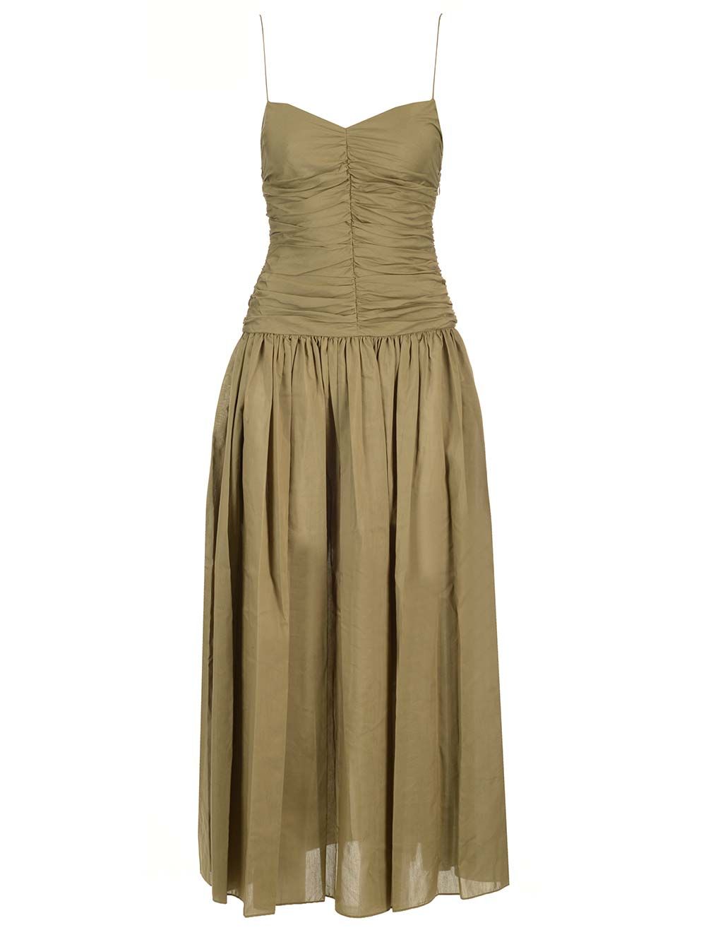 Matteau Gathered Drop Waist Dress Dresses - Green | 266b3da9aa7e467e4faa36f61a292816f0be6028