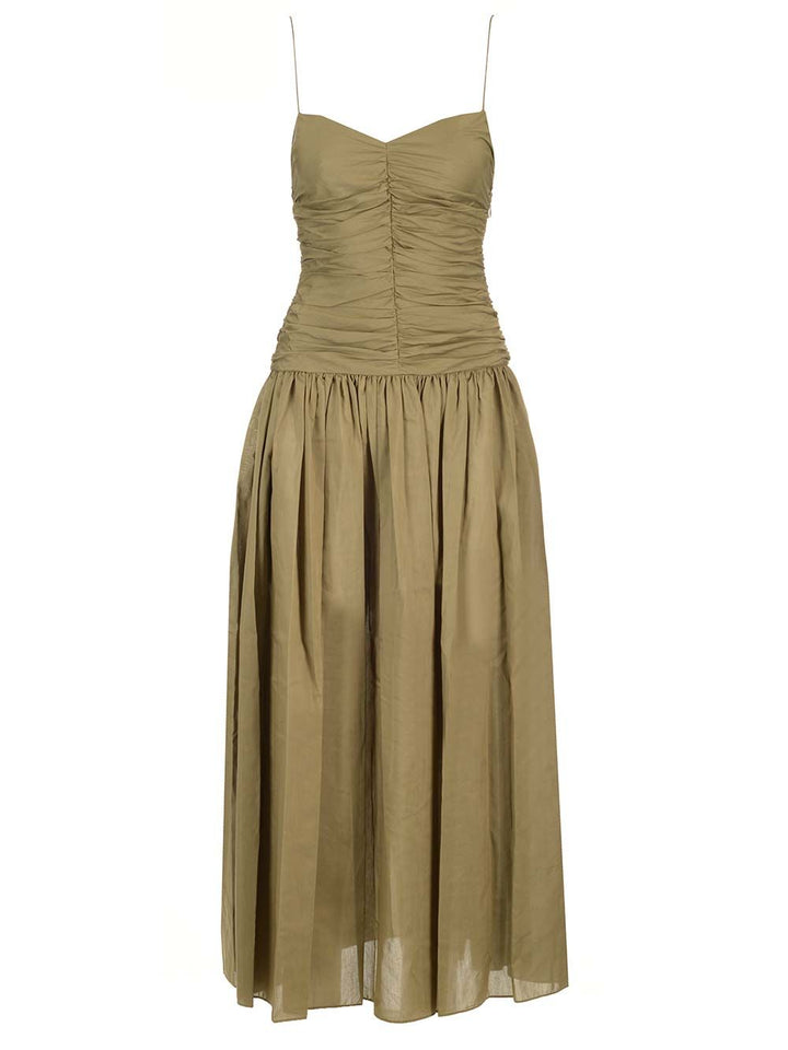 Matteau Gathered Drop Waist Dress Dresses - Green | 266b3da9aa7e467e4faa36f61a292816f0be6028