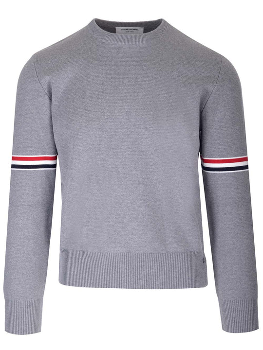 Compact Cotton Knit Sweater Knitwear Grey