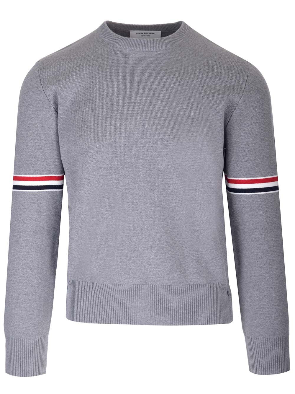 Thom Browne Milano Stitch Crew Neck Sweater Knitwear - Grey | cd74a36486c8c45e5536e4f1e28799dfebb29b01