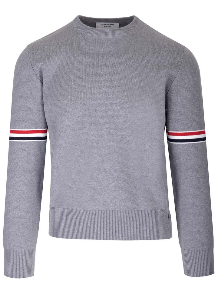 Thom Browne Milano Stitch Crew Neck Sweater Knitwear - Grey | cd74a36486c8c45e5536e4f1e28799dfebb29b01