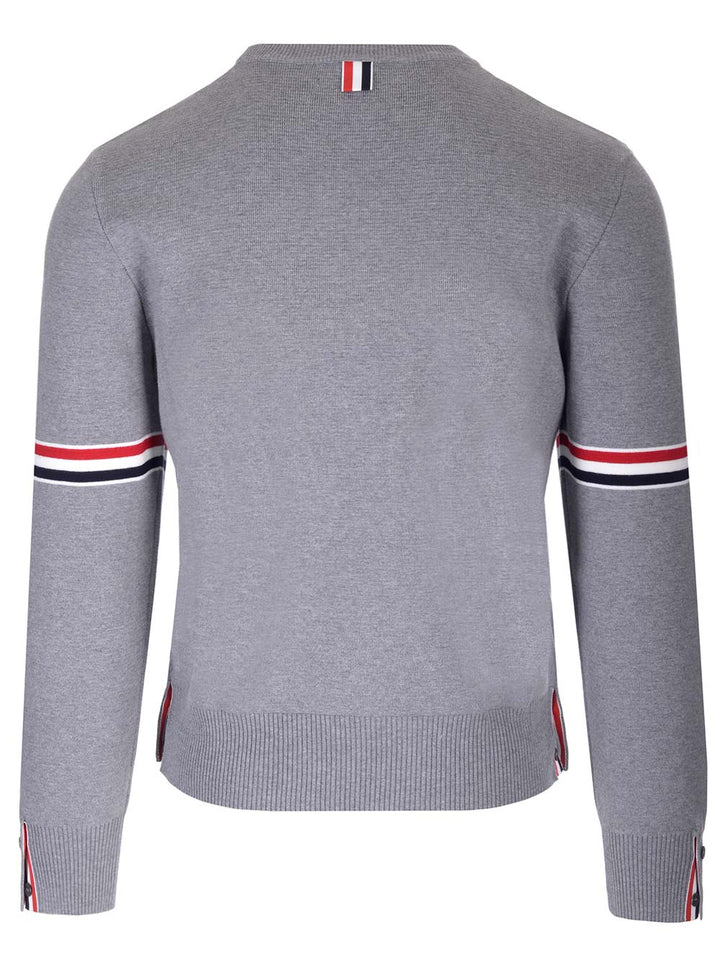 Thom Browne Compact Cotton Knit Sweater Knitwear - Grey | 819873c84c0dd7b85dcf42eb0cc543a4d24d99d2