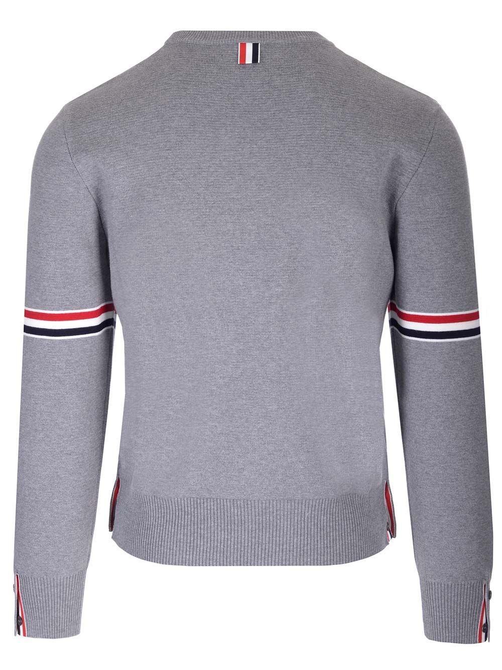 Thom Browne Milano Stitch Crew Neck Sweater Knitwear - Grey | 51f2a58826321cbf4ef9999d4310df8bb7660c9f