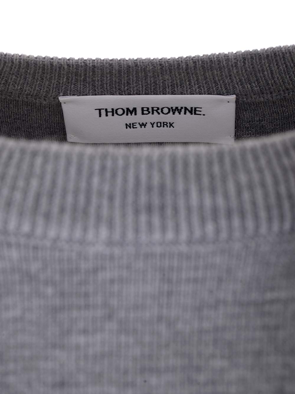 Thom Browne Compact Cotton Knit Sweater Knitwear - Grey | 555ee25403eda2e17ca9066bc46a01ee83507a06