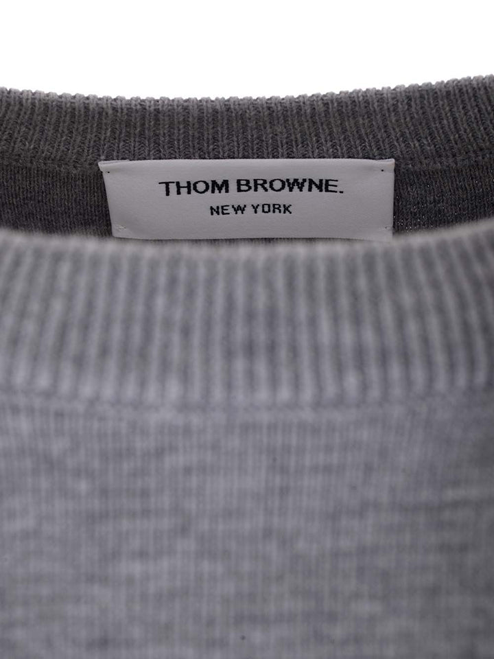 Thom Browne Milano Stitch Crew Neck Sweater Knitwear - Grey | 4a7b99602a4c180f329ea673e847d5189167f135