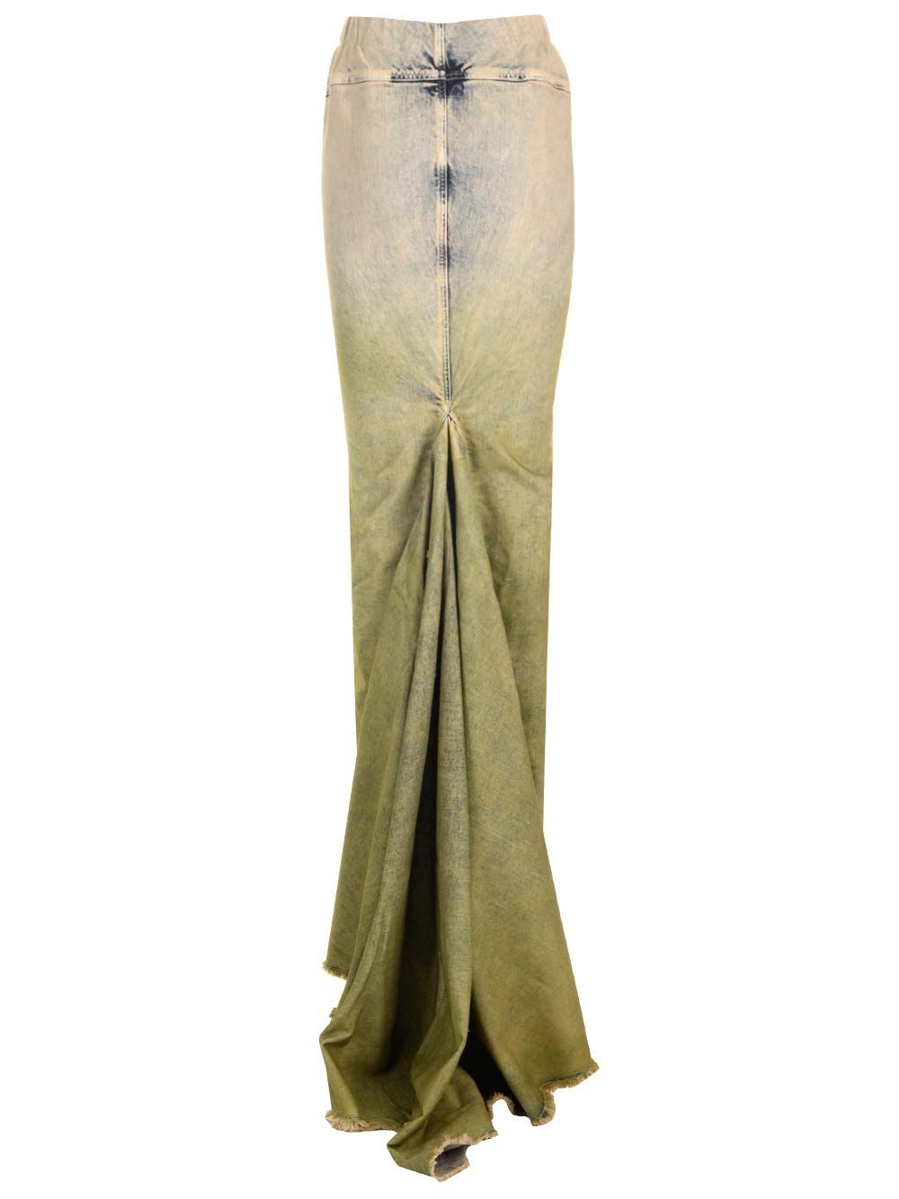 Moncler X Rick Owens Denim Mermaid Skirt Skirts - Green | f8de229fbdabdd9dd87143e9926bce0ae1081703