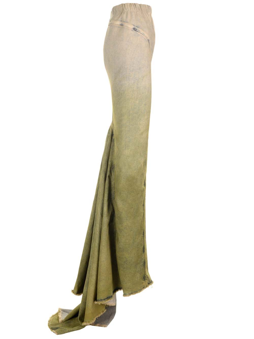 Moncler X Rick Owens Denim Mermaid Skirt Skirts - Green | b84e816661f1fd2faa7aea3c36fdc2c039046105