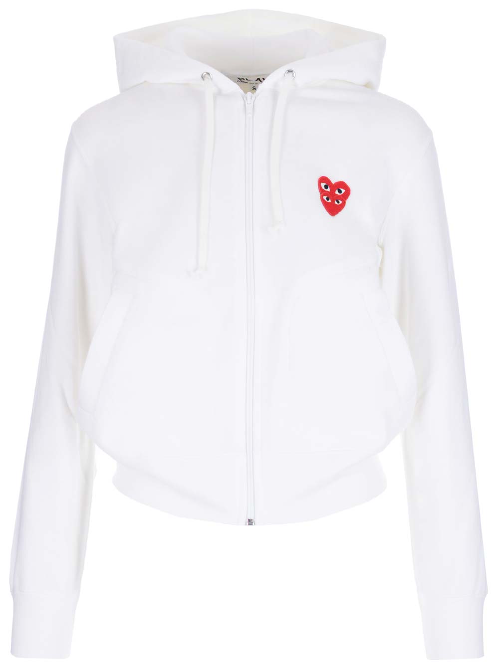 Comme Des Garcons Play Full Zip Hoodie Sweatshirts - White | 57065aac283e4d36f35e7642250154079c0ca3e7