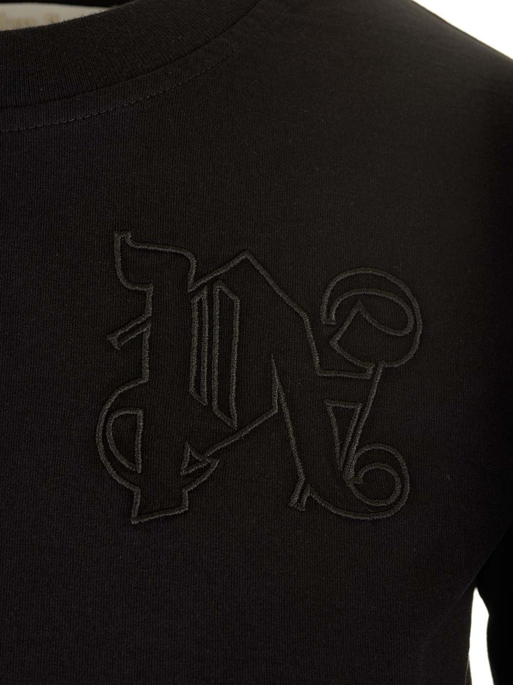 Palm Angels Black  With Monogram T-Shirt - Black | ada78a1c2450a3f8be0eb4b762b2d3f274f29fff