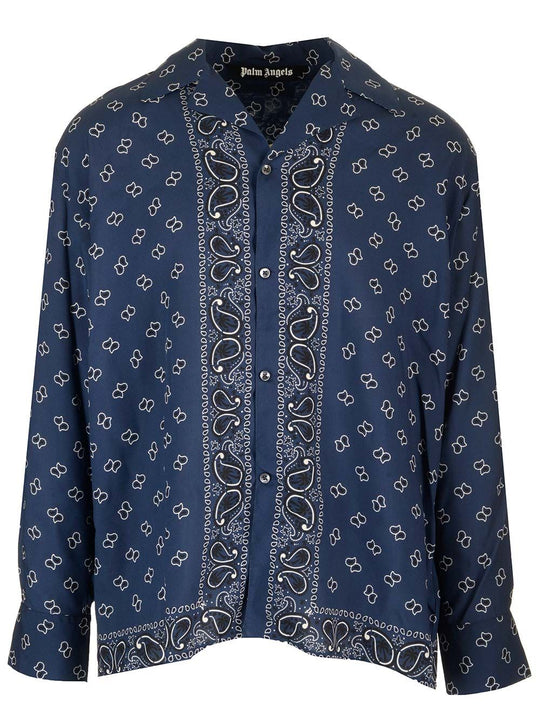 Paisley Print Bowling Shirt Shirts Blue