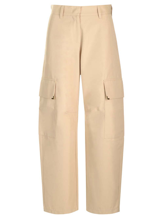 Beige Carrot Cargo Pants Trousers Beige
