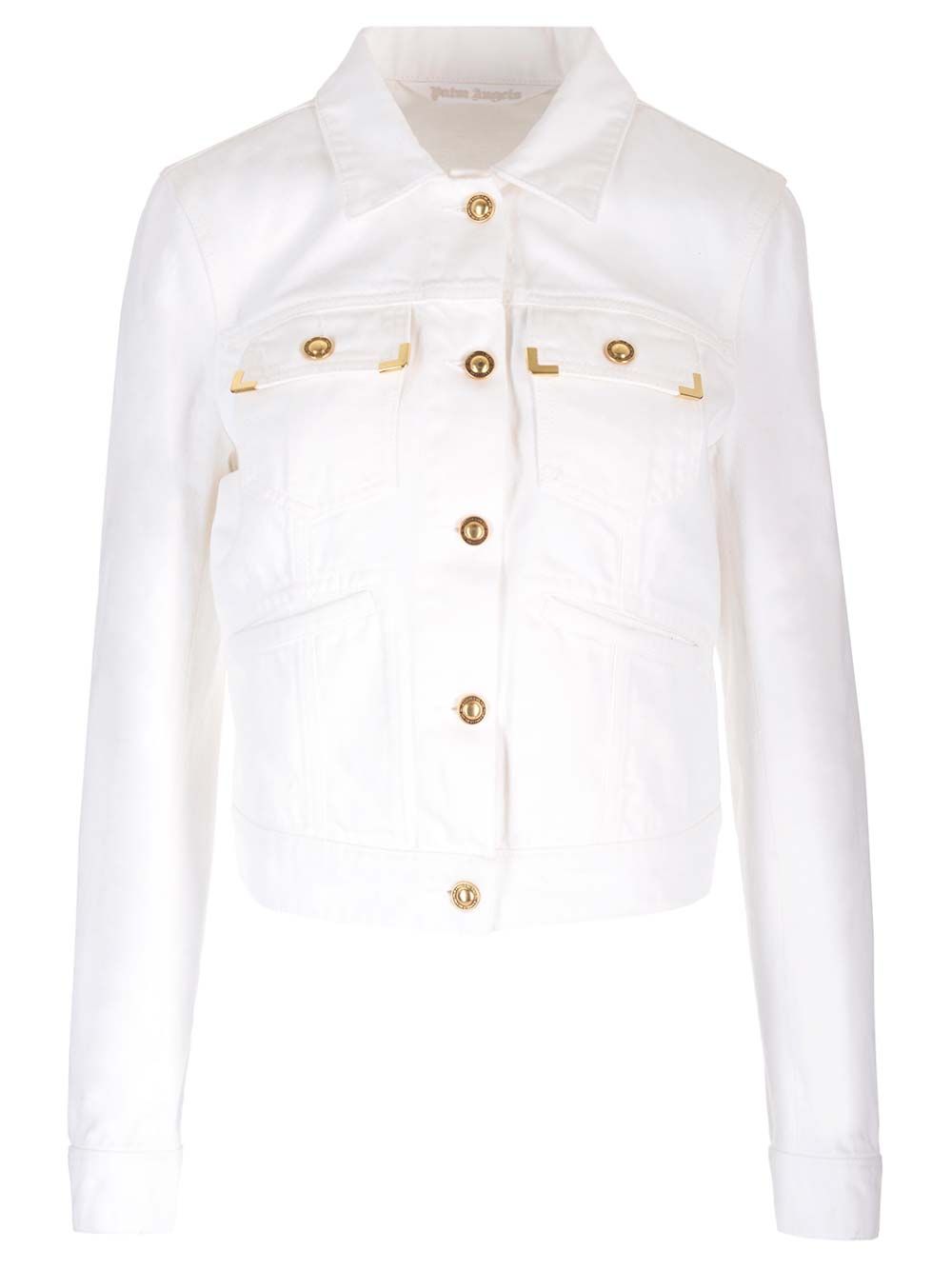 Palm Angels Cotton Denim Jacket Jackets - White | c762227574bbde685d4754ada515613a98aa5a1f