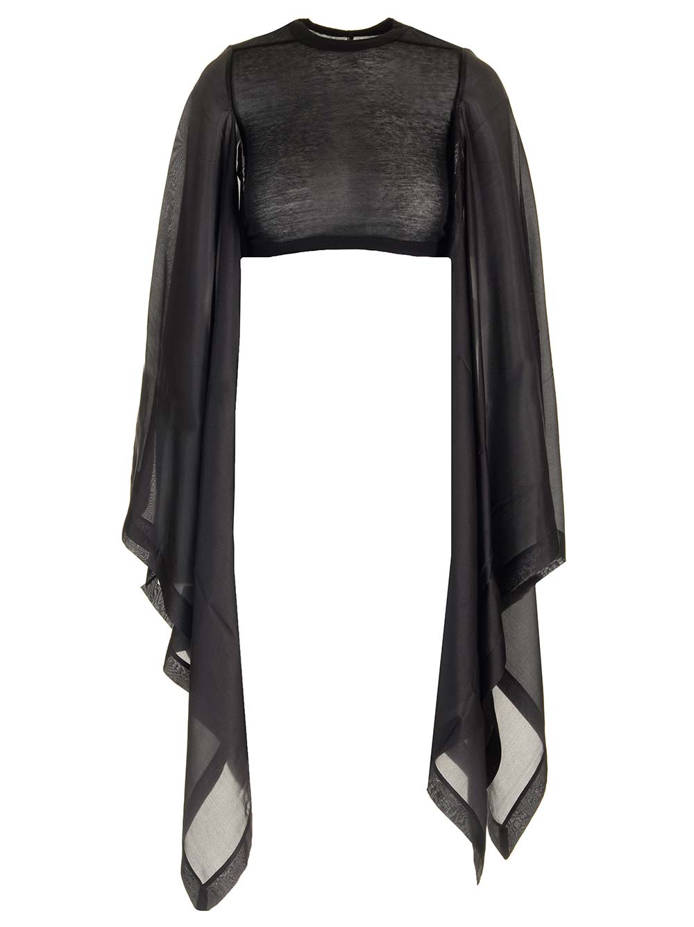 Rick Owens Black Cotton And Silk Crop Top Tops - Black | 60641c81cfb33d228d1cba1219a2851e7169bf82