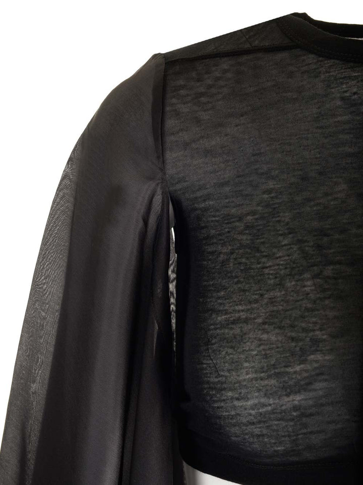 Rick Owens Black Cotton And Silk Crop Top Tops - Black | 1fa542561b67e5c6db540f917af3d33b7ebc3c6e