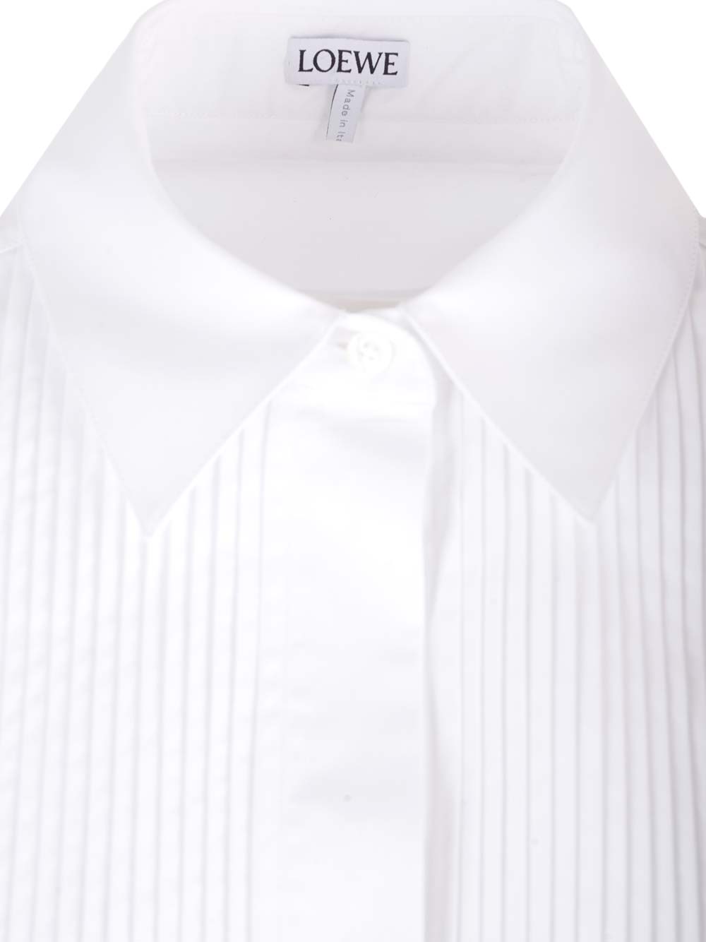 Loewe White Pleated Cotton Shirt Shirts - White | 63f50b64de3f744d3ea2a9944d0d4905c6bc5fd9