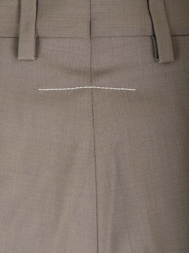 Mm6 Maison Margiela Tailored Wool Trousers - Brown | 765bda8f66110cd96eb9f00dc2bcff67e5e0197a