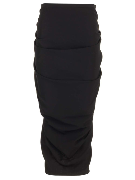 Wool Jersey Midi Skirt Skirts Black
