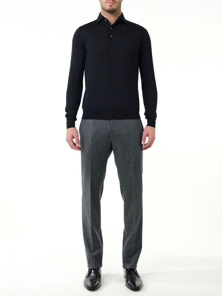Al Duca D'Aosta Gray Flannel Formal Trousers - Grey | a616f05e0f457b6026c62249245870215ea93554