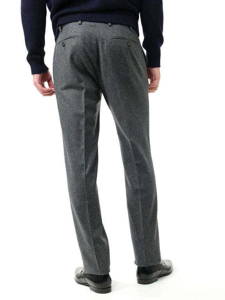 Al Duca D'Aosta Gray Flannel Formal Trousers - Grey | 232c1491eb21bb61c6edd7d00cbc694a2e9411a9