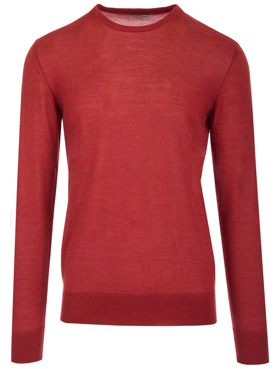 Red Crewneck Sweater Knitwear Red