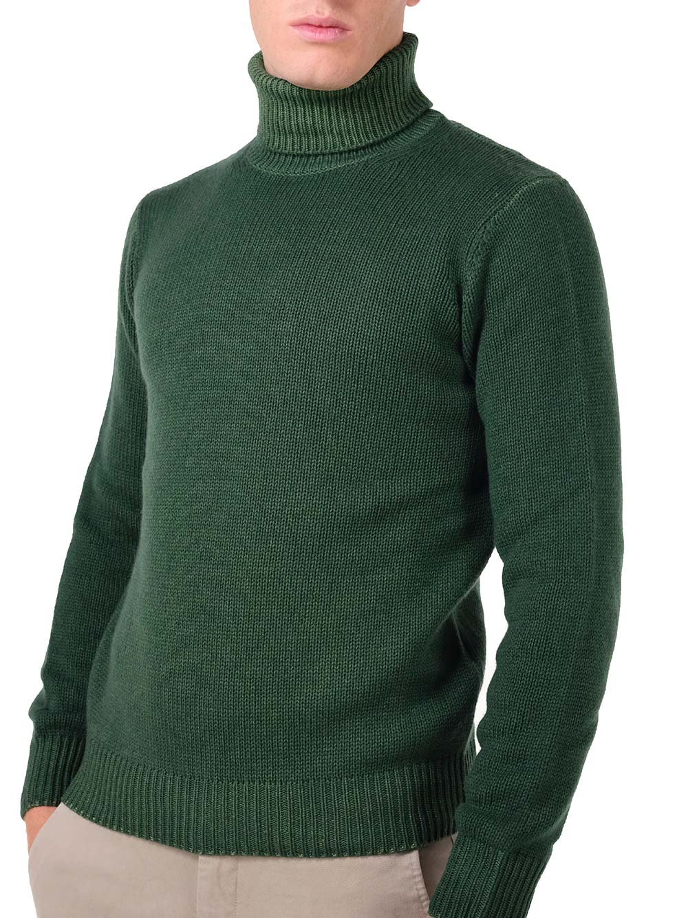 Al Duca D'Aosta Slim Fit Turtleneck Knitwear - Green | 64f3c4d863fd2dd1572913ea55ee339614b9c247