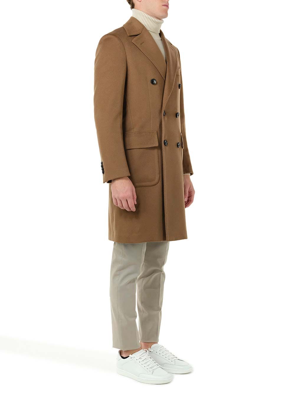 Al Duca D'Aosta Camel Double-Breasted Coat Coats - Beige | a0c2504307d1e591e217535ba773210baf4c237d