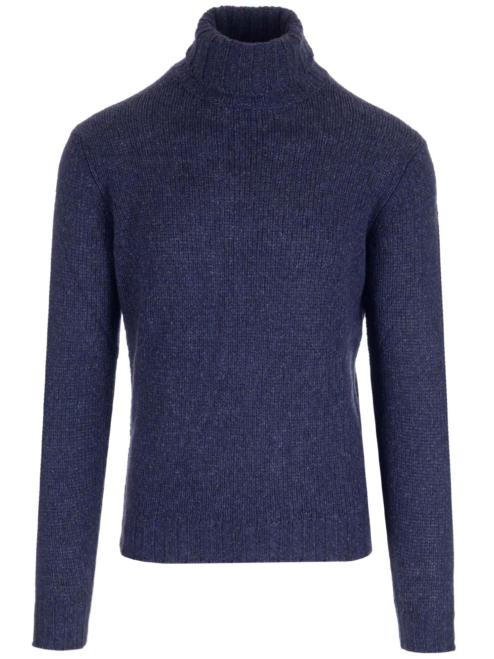 Al Duca D'Aosta Blue Mélange Turtleneck Knitwear - Blue | c26233778b20c06e86167176d08fc391c6273047