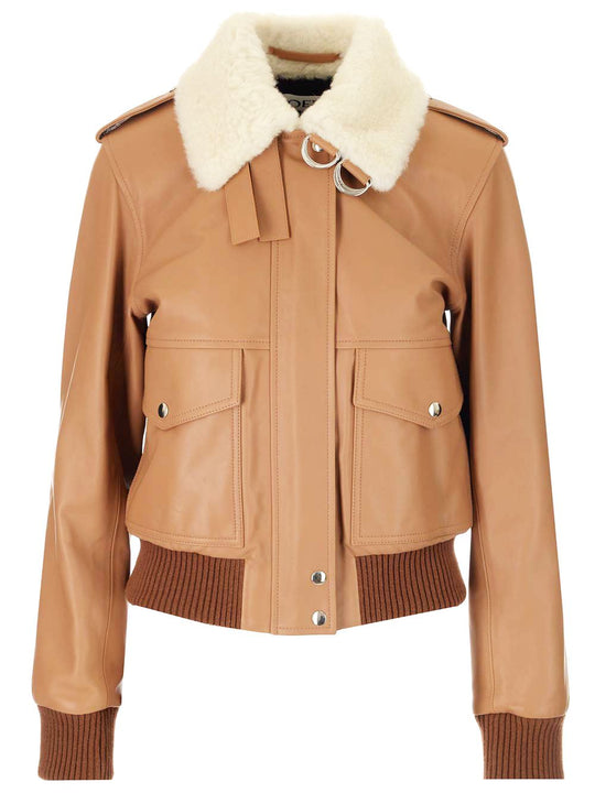 Nappa Aviator Jacket Jackets Brown