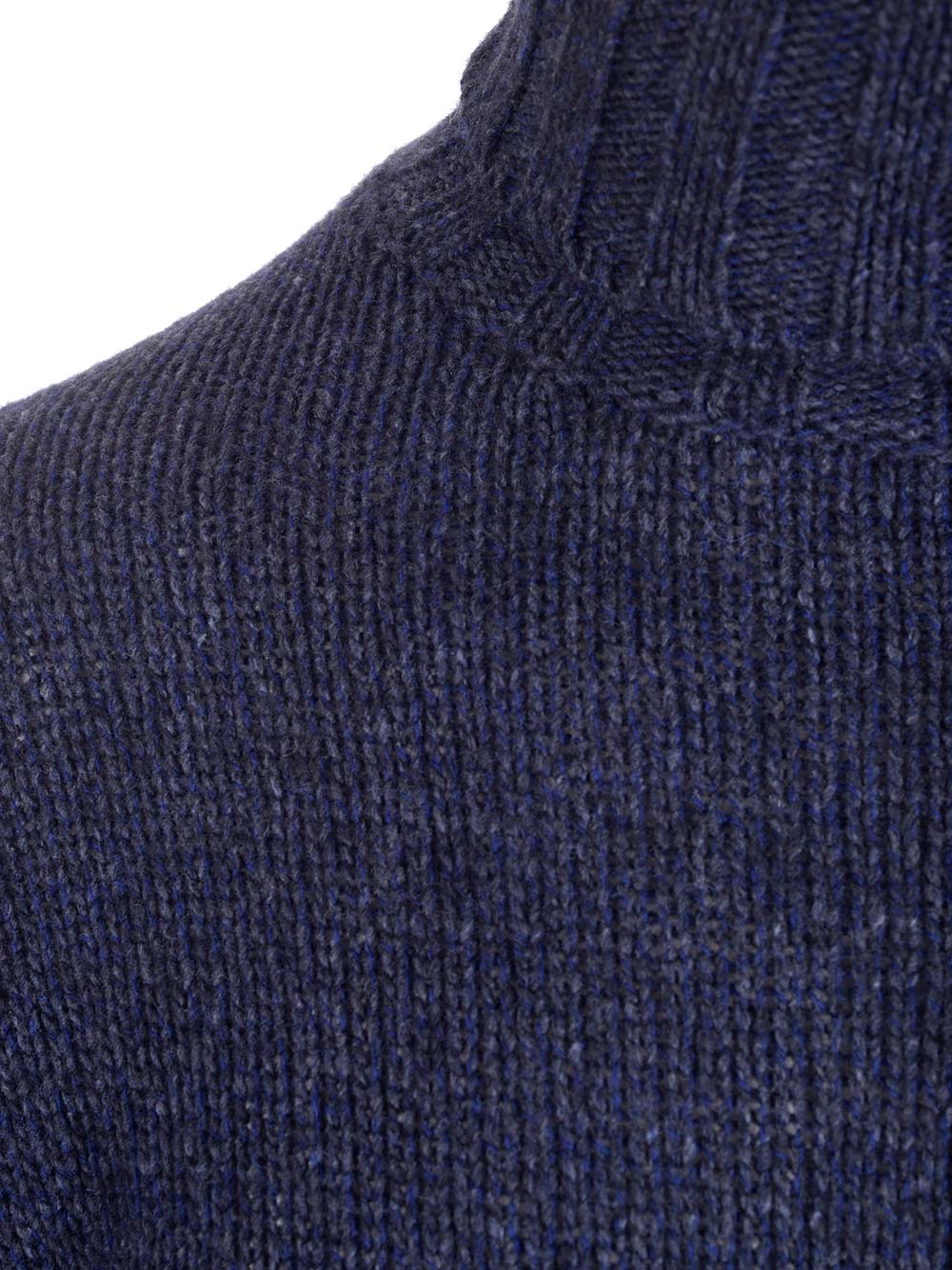 Al Duca D'Aosta Blue Mélange Turtleneck Knitwear - Blue | 8825123d34f0b4442aa7c971a2779b295fc8e606