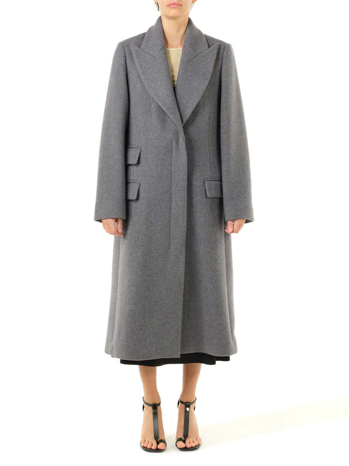 Loewe Wool And Cashmere Long Coat Coats - Grey | d97c05eec7fd2a6ceaecd0bebd55ef56a79bfb5b