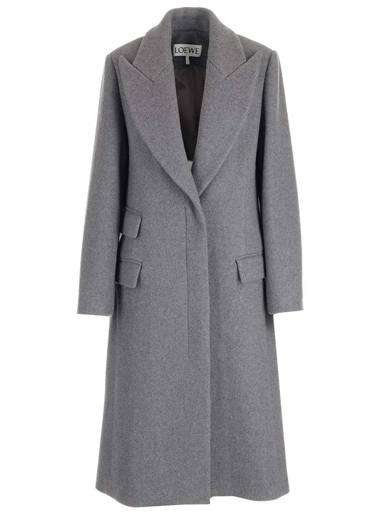 Wool And Cashmere Long Coat Coats Grey