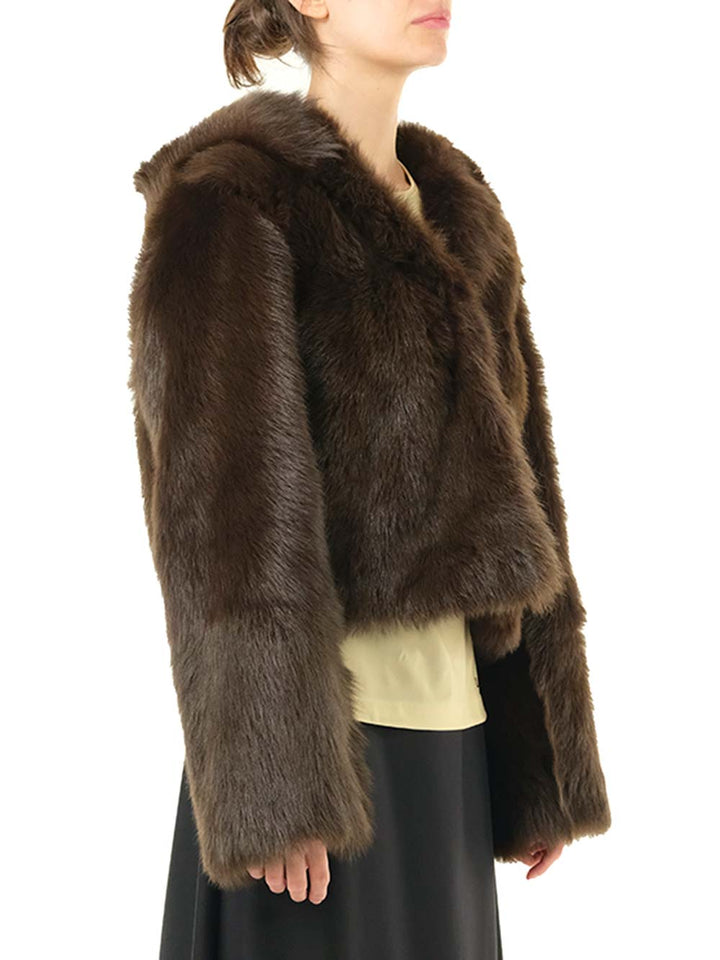 Loewe Shearling Hooded Jacket Coats - Brown | 5fd74ac5be5e4030abcf84fb6792cdf101f9be32