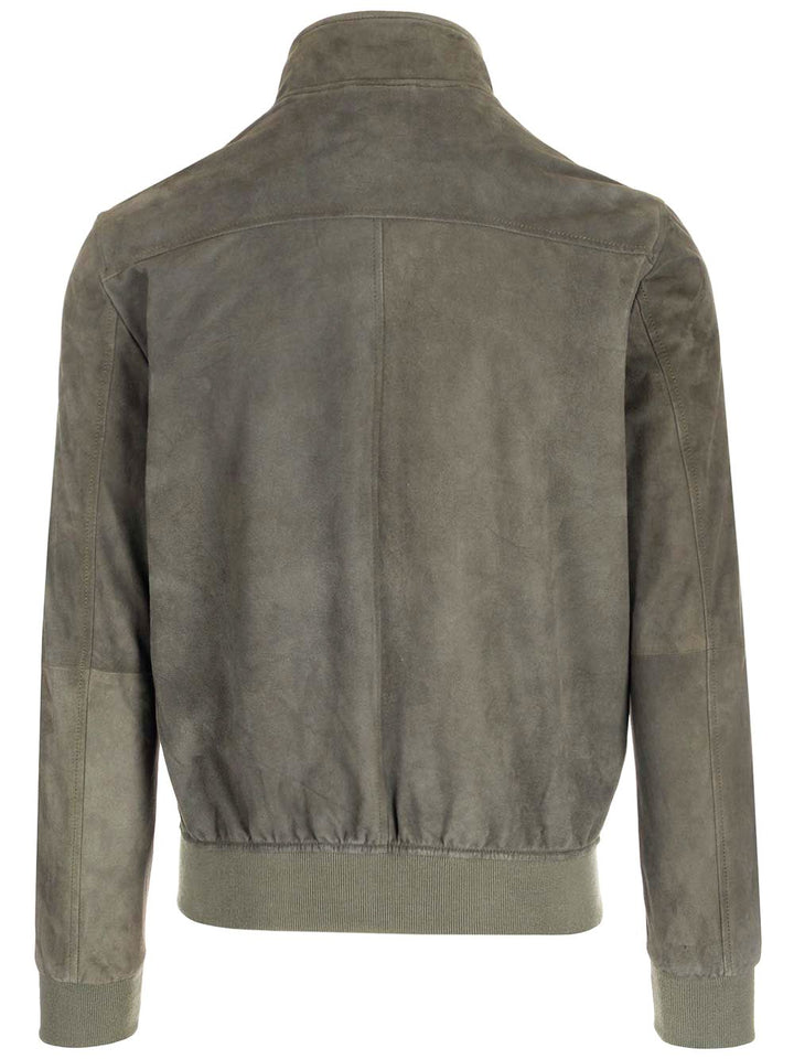 Al Duca D'Aosta 1902 Suede Bomber Jackets - Green | 5d0363718b7d81120c35acf9ff8d4e6d3716decd