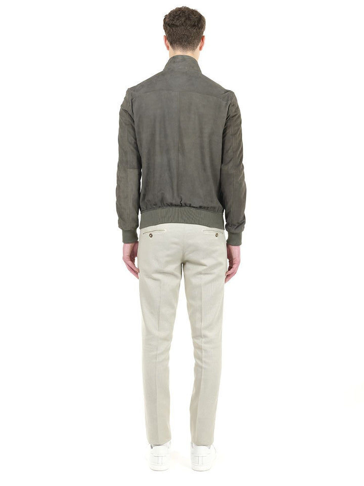 Al Duca D'Aosta 1902 Suede Bomber Jackets - Green | 9059cb08923a62f412cf749fd38b76287e35b28a