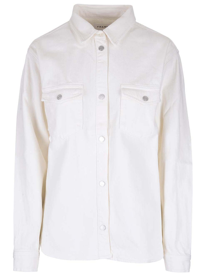 Frame White Denim Shirt Jackets - White | 60a93102be5f093637be11cd1bdffd78b4a24986
