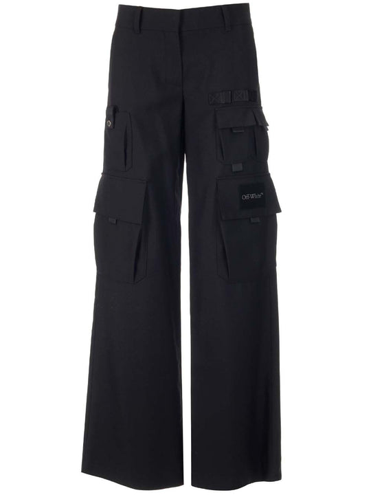 Black Cargo Pants Trousers Black