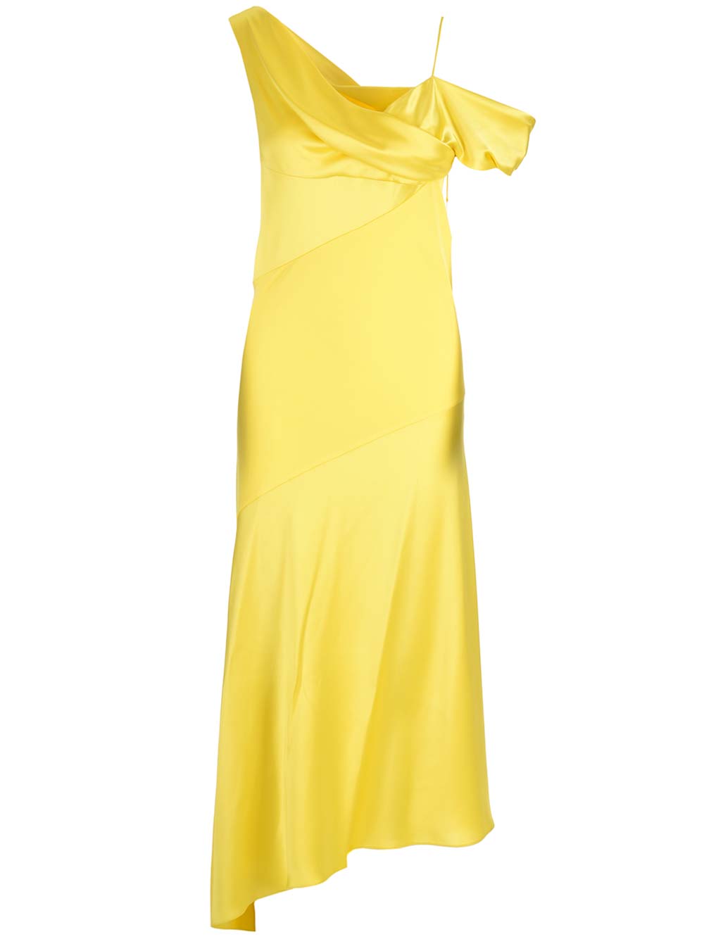 Loewe Draped Midi Dress Dresses - Yellow | f257b2dffc013a13f9c5b3ec548ad2029f4d3b78